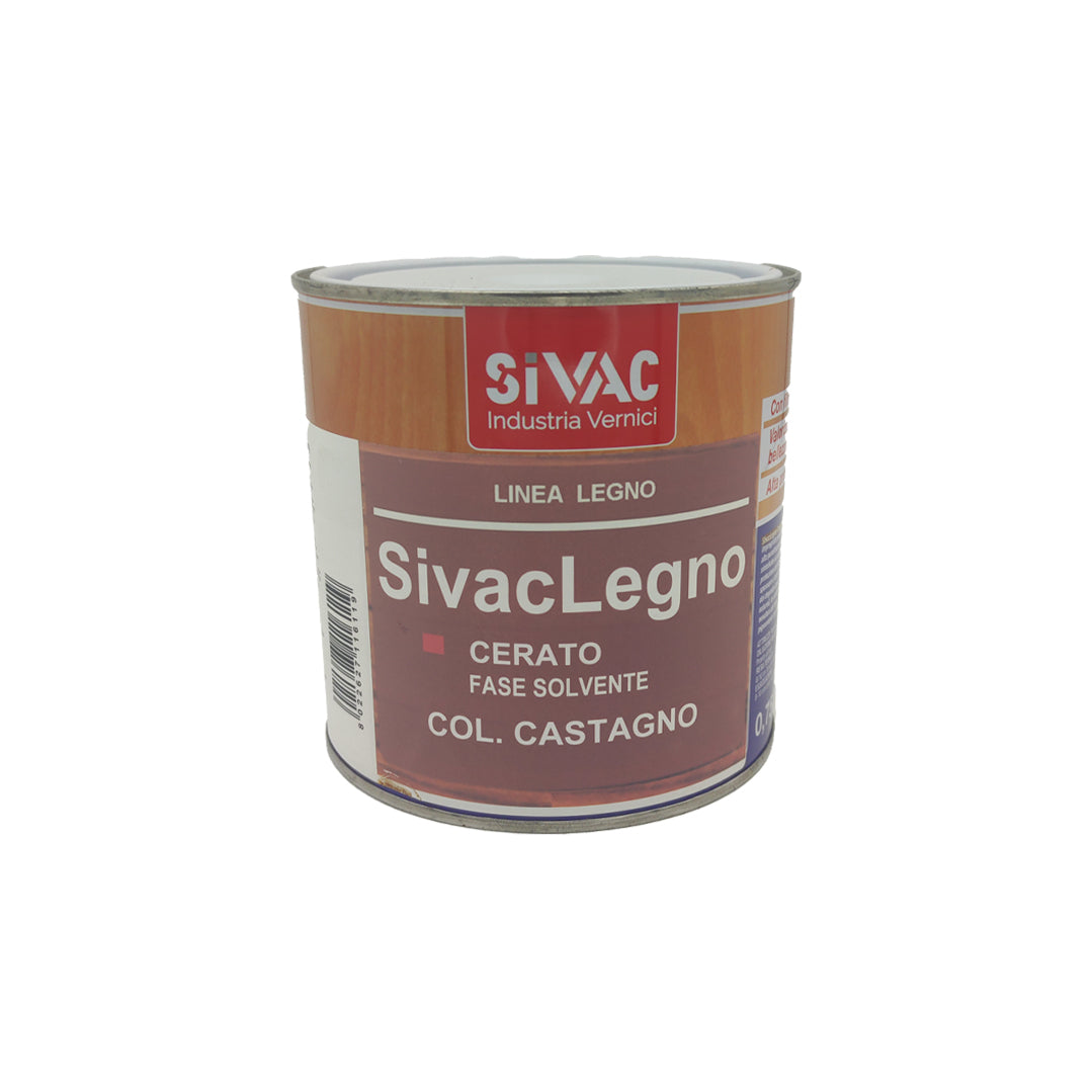 Pittura satinata castagno cerata per legno 750ml Sivaclegno SiVAC – alchidica-uretanica, resistente UV, uso interno ed esterno