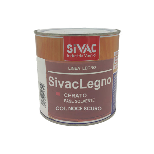Pittura satinata noce scuro cerata per legno 750ml Sivaclegno SiVAC – alchidica-uretanica, resistente UV, uso interno ed esterno