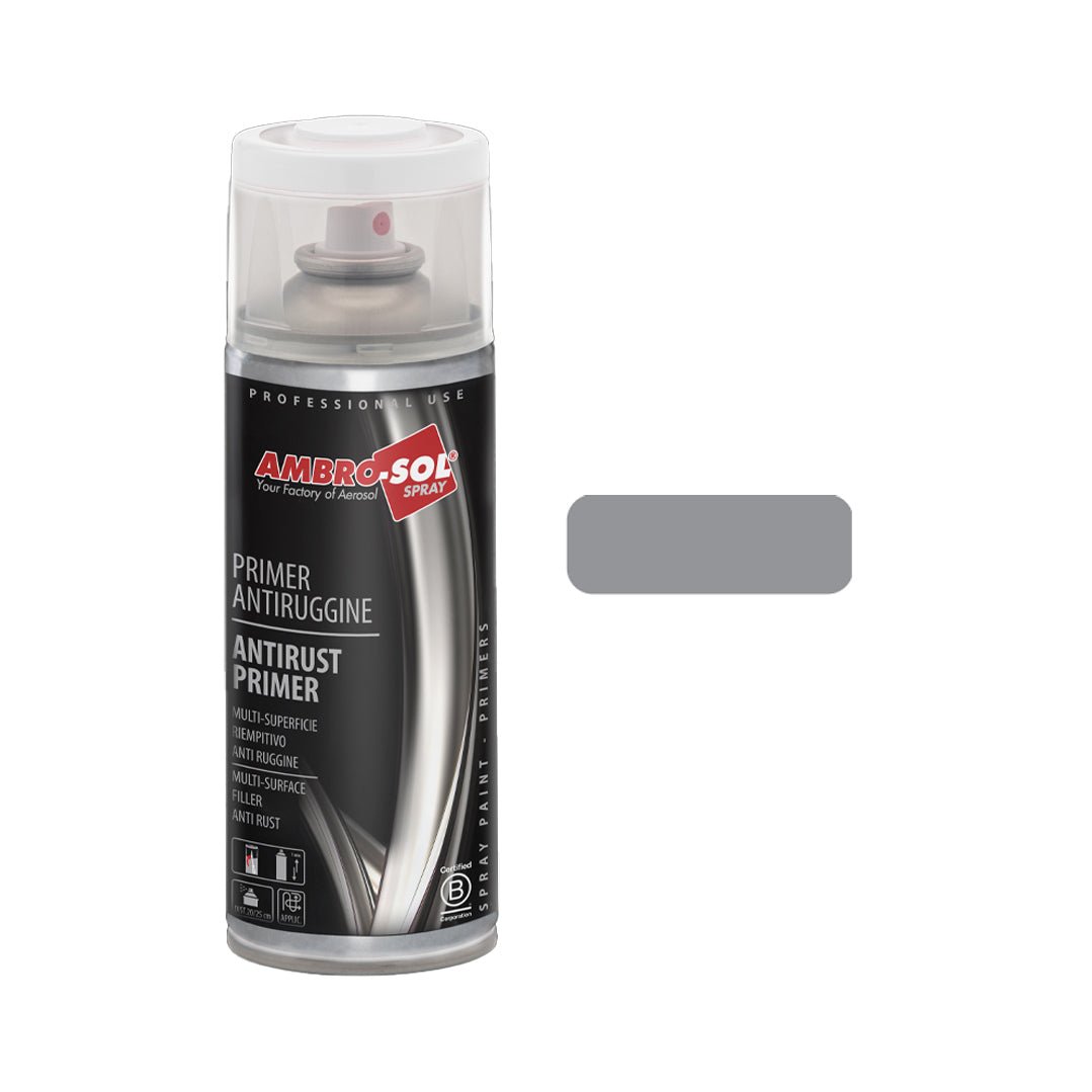 Bomboletta spray primer antiruggine 400ml colore grigio fondo per verniciatura – Ambro-Sol V400PAST/ECO