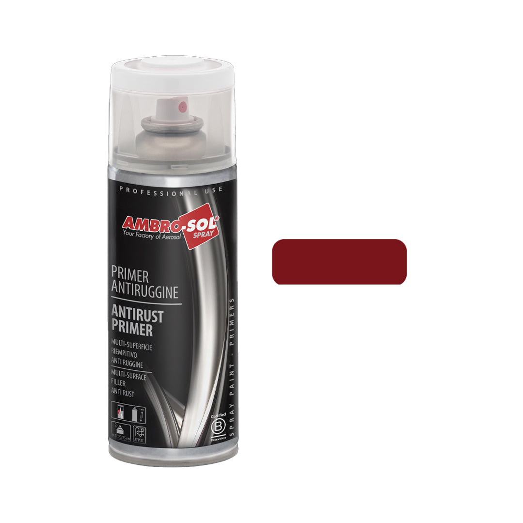 Bomboletta spray primer antiruggine 400ml colore rosso fondo per verniciatura – Ambro-Sol V400PAST.9