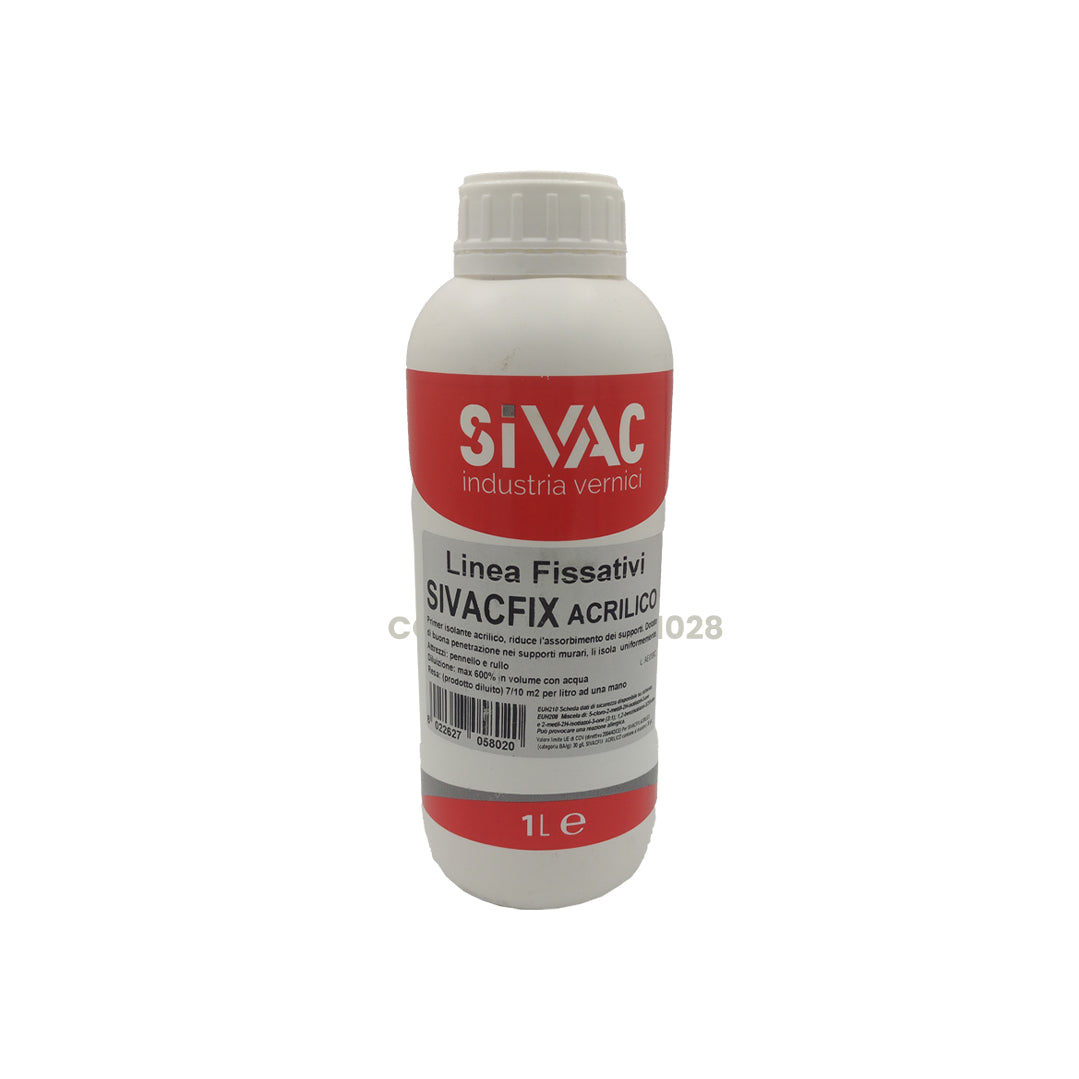 Primer isolante acrilico SivacFix SiVAC 1 litro alta penetrazione riduce l'assorbimento resa 8-10 m²/l per muratura interna ed esterna