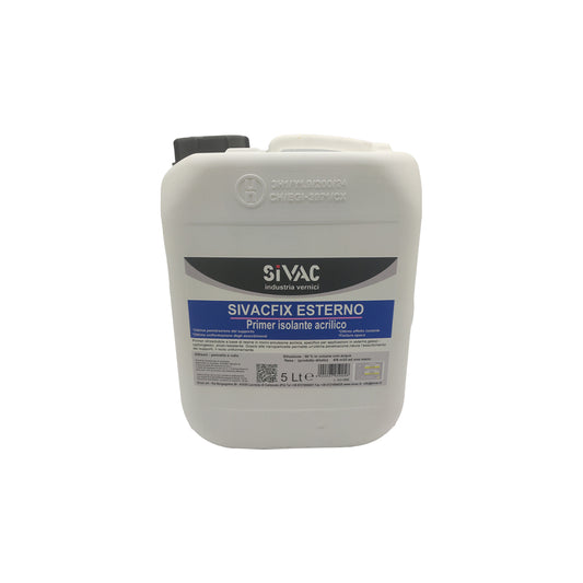 Primer isolante acrilico per muri esterni SivacFix SiVAC 5 litri a nanoparticelle penetrazione profonda resa 6-8 m²/l per muratura gesso e cartongesso