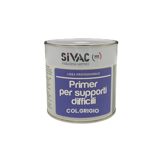 Fondo passivante grigio SiVAC 750 ml per supporti difficili blocca ossidazione resa 9-10 m²/l per lamiera zincata alluminio e materiali ferrosi interni ed esterni