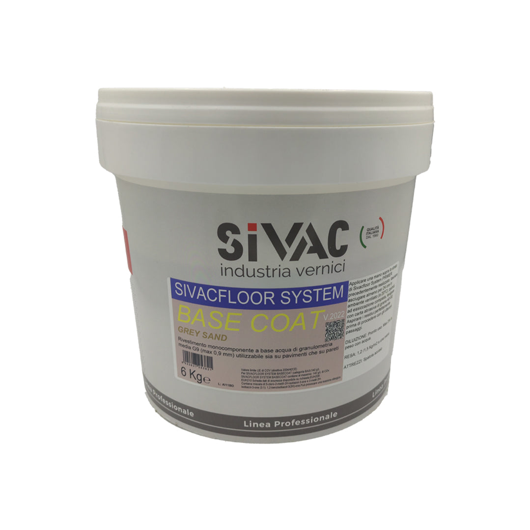 Rivestimento impermeabile monocomponente Grigio Sabbia (Grey Sand) 6kg Sivacfloor System SiVAC – per pareti, pavimenti e arredo