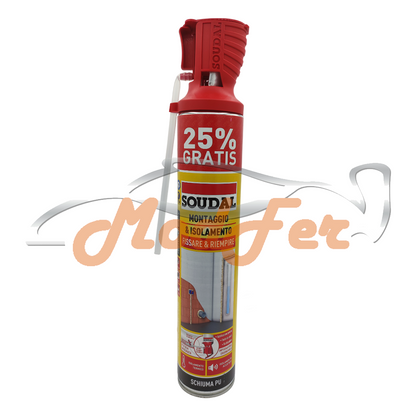 schiuma poliuretanica montaggio e isolamento con erogatore soudal