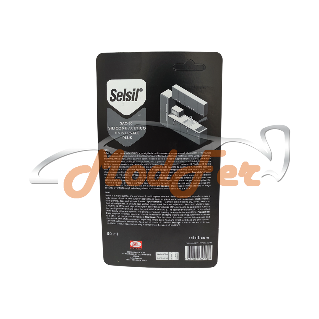 selsil silicone acetico universale trasparente multiuso 