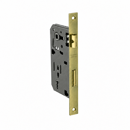 Serratura da infilare ottonata bordo retto entrata 50mm per porte in legno Bonaiti 48042050HC