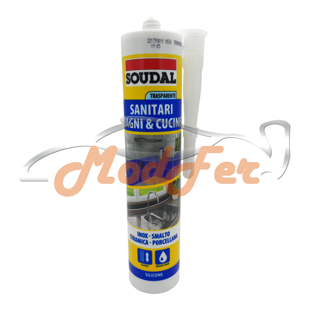 silicone acetico trasparente per bagni e cucine soudal