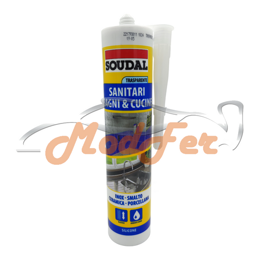 silicone acetico trasparente per bagni e cucine soudal