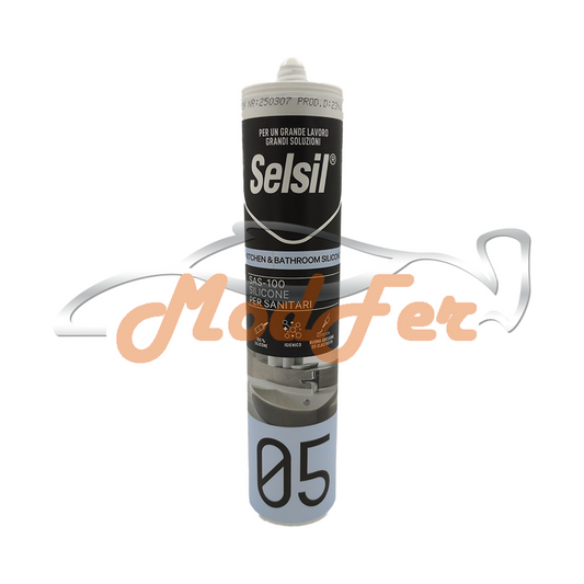 silicone trasparente per sanitari e cucine, finestre, alluminio, metallo, selsil sas100