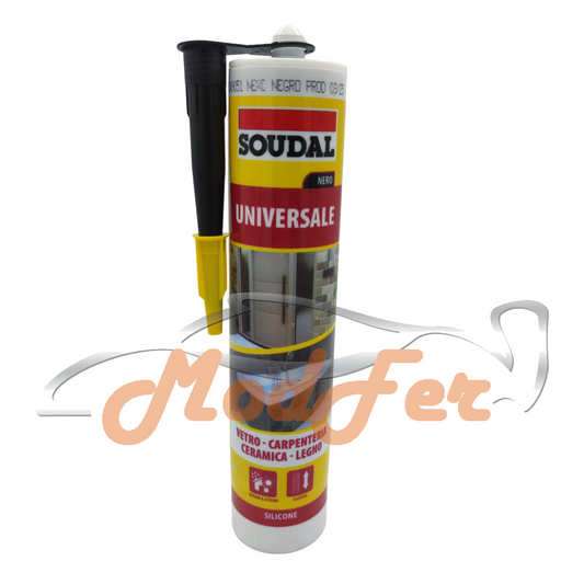 silicone universale acetico nero soudal