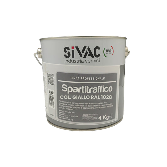 Pittura spartitraffico gialla SiVAC 4kg per segnaletica stradale su asfalto e calcestruzzo