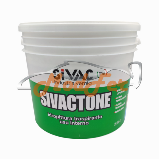 idropittura traspirante per interni, sivac, sivactone tra030, lt 2,5