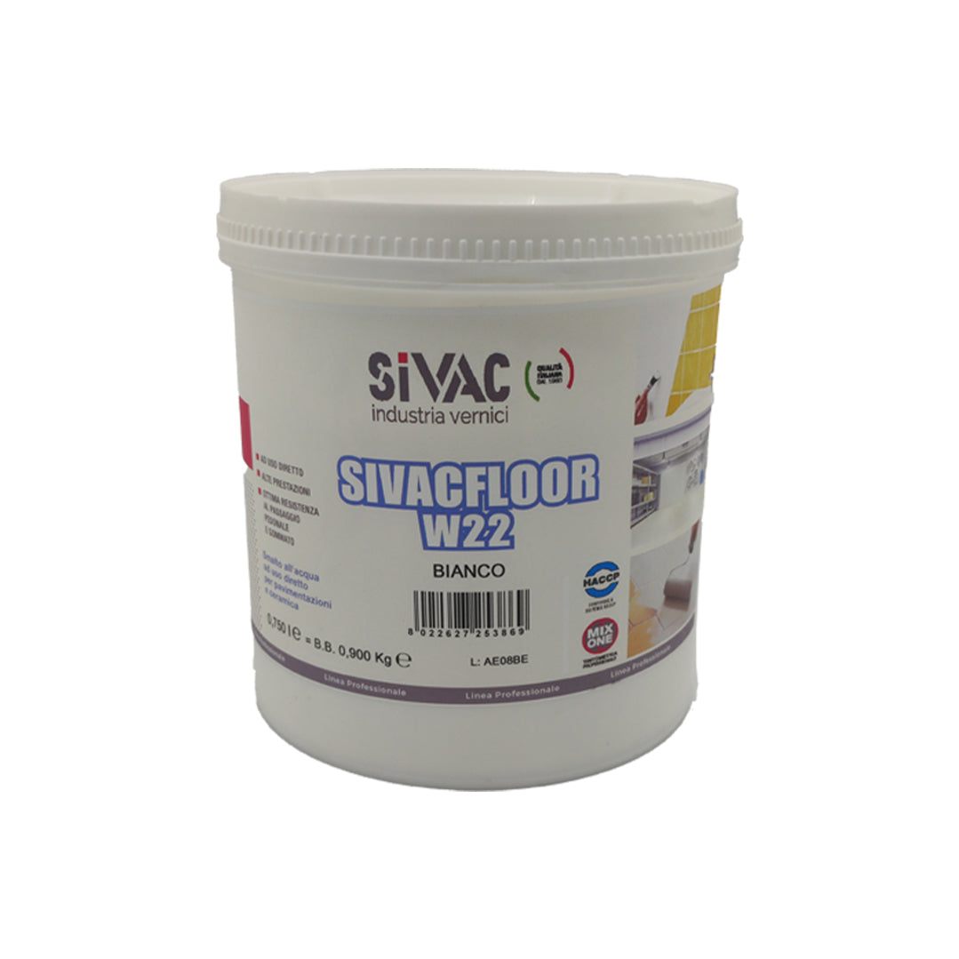 Smalto acrilico all'acqua satinato Sivacfloor W22 750ml SiVAC – per pavimenti in cemento e ceramica, box, cantine e magazzini