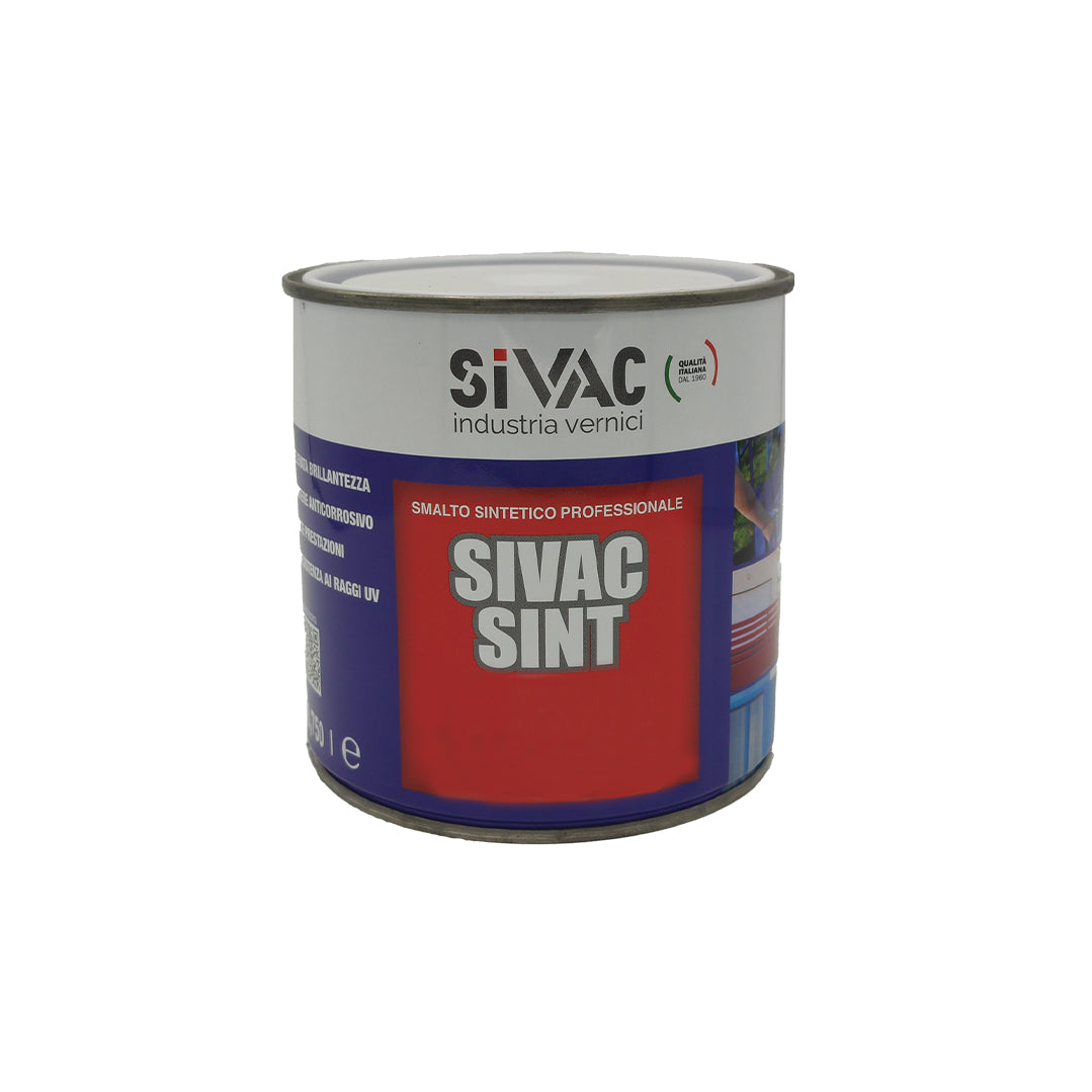 Smalto bianco lucido sintetico SivacSint SiVAC 375 ml finitura plastica con effetto profondità resistente agli agenti atmosferici per ferro legno e PVC