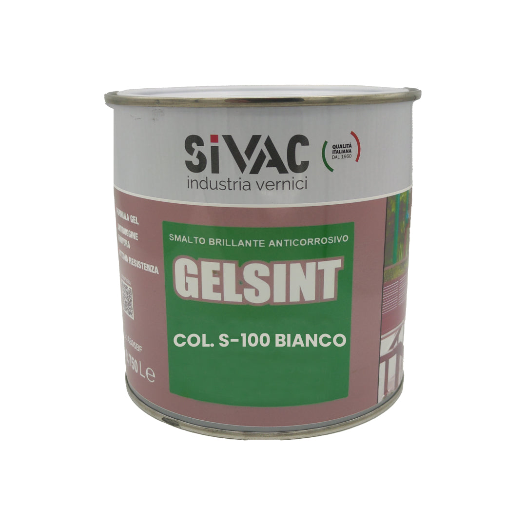 Smalto gel anticorrosivo bianco Gelsint SiVAC 750 ml resine alchidiche ad alto spessore impermeabile resa 6-7 m²/l resistente agli agenti atmosferici per muratura ferro e legno