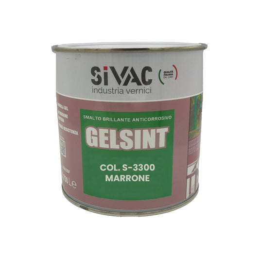 Smalto gel antiruggine Marrone 750ml Gelsint SiVAC – finitura lucida per ferro, legno e muratura