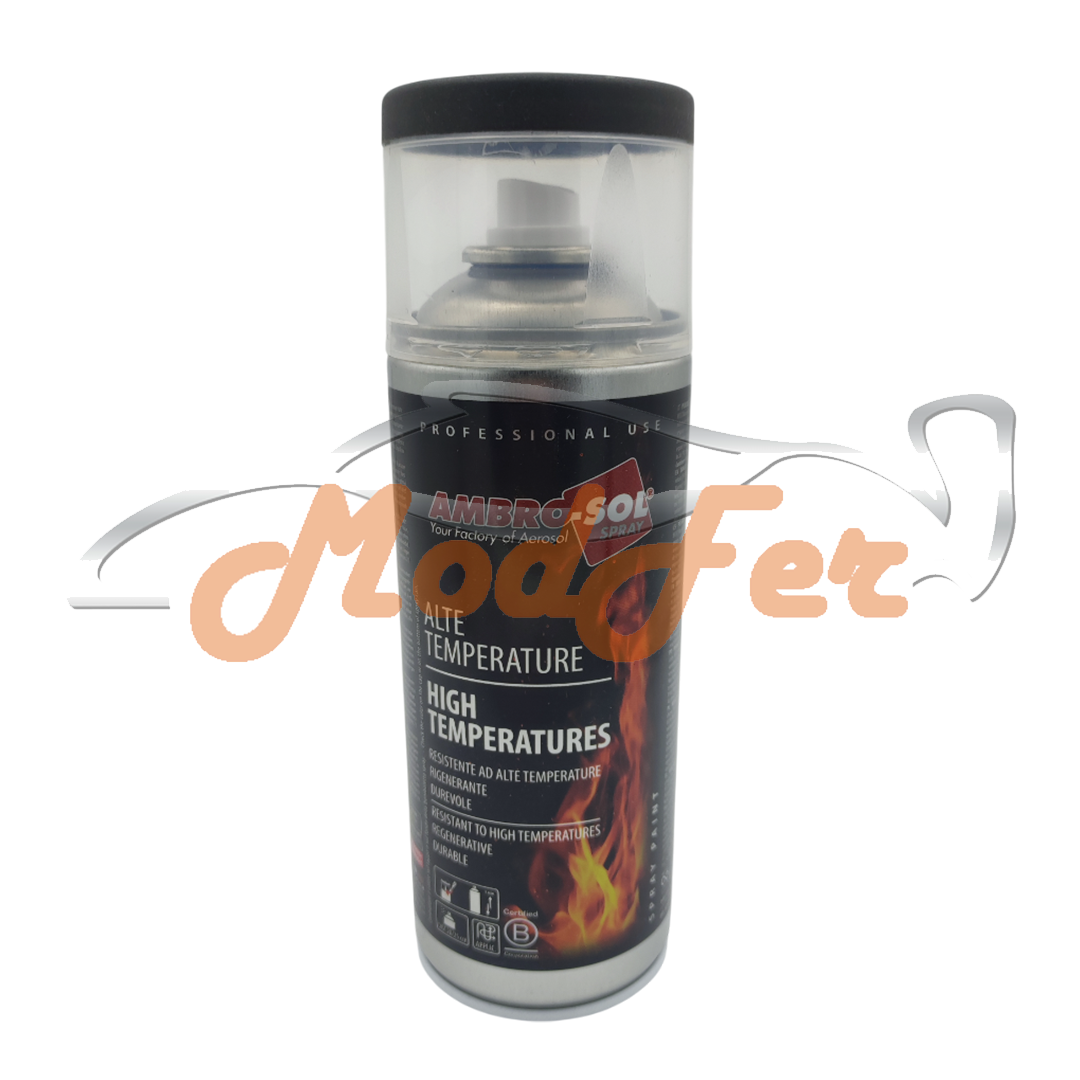Smalto spray Ambro-Sol per alte temperature nero opaco, vernice termoresistente fino a 500°C