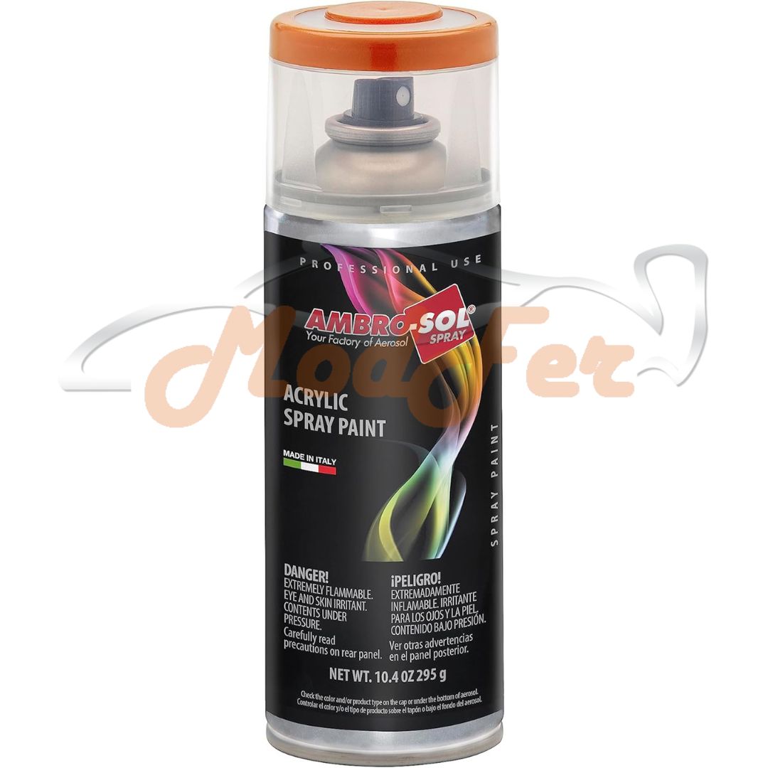 Smalto spray Ambro-Sol arancio puro RAL 2004, vernice acrilica per metallo e superfici