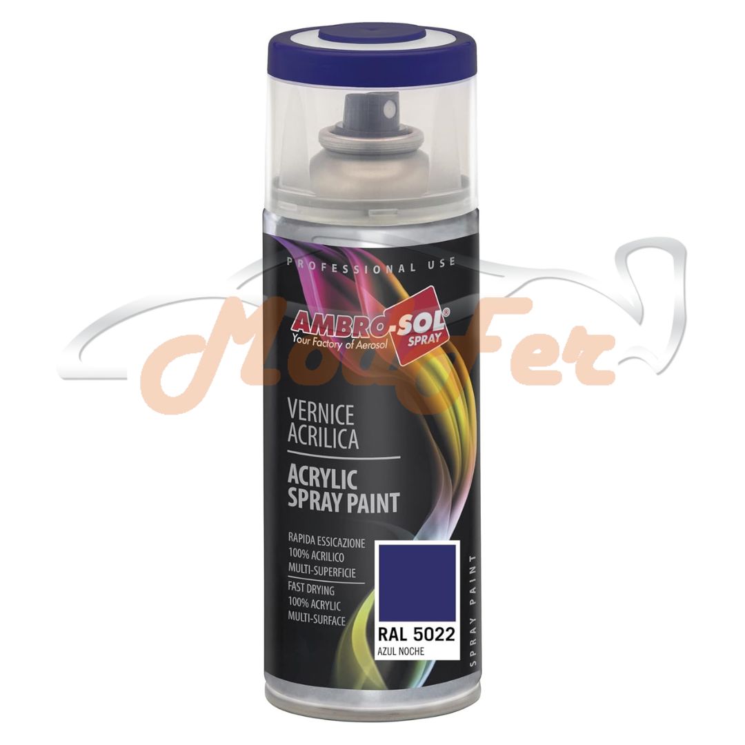 Smalto spray Ambro-Sol blue notte RAL 5022, vernice acrilica per metallo e superfici