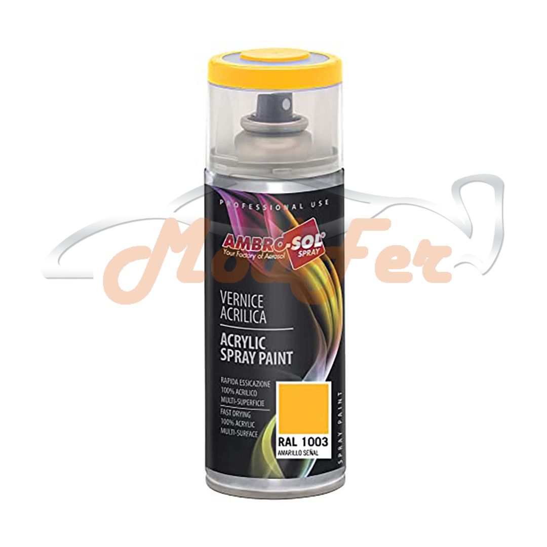Smalto spray Ambro-Sol giallo segnale RAL 1003, vernice acrilica per segnaletica
