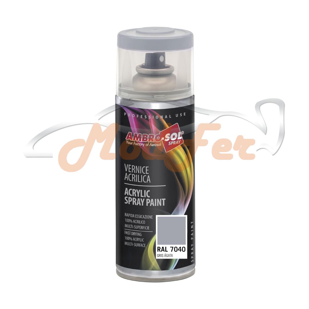 Smalto spray Ambro-Sol grigio agata finestra RAL 7040, vernice acrilica per metallo e superfici