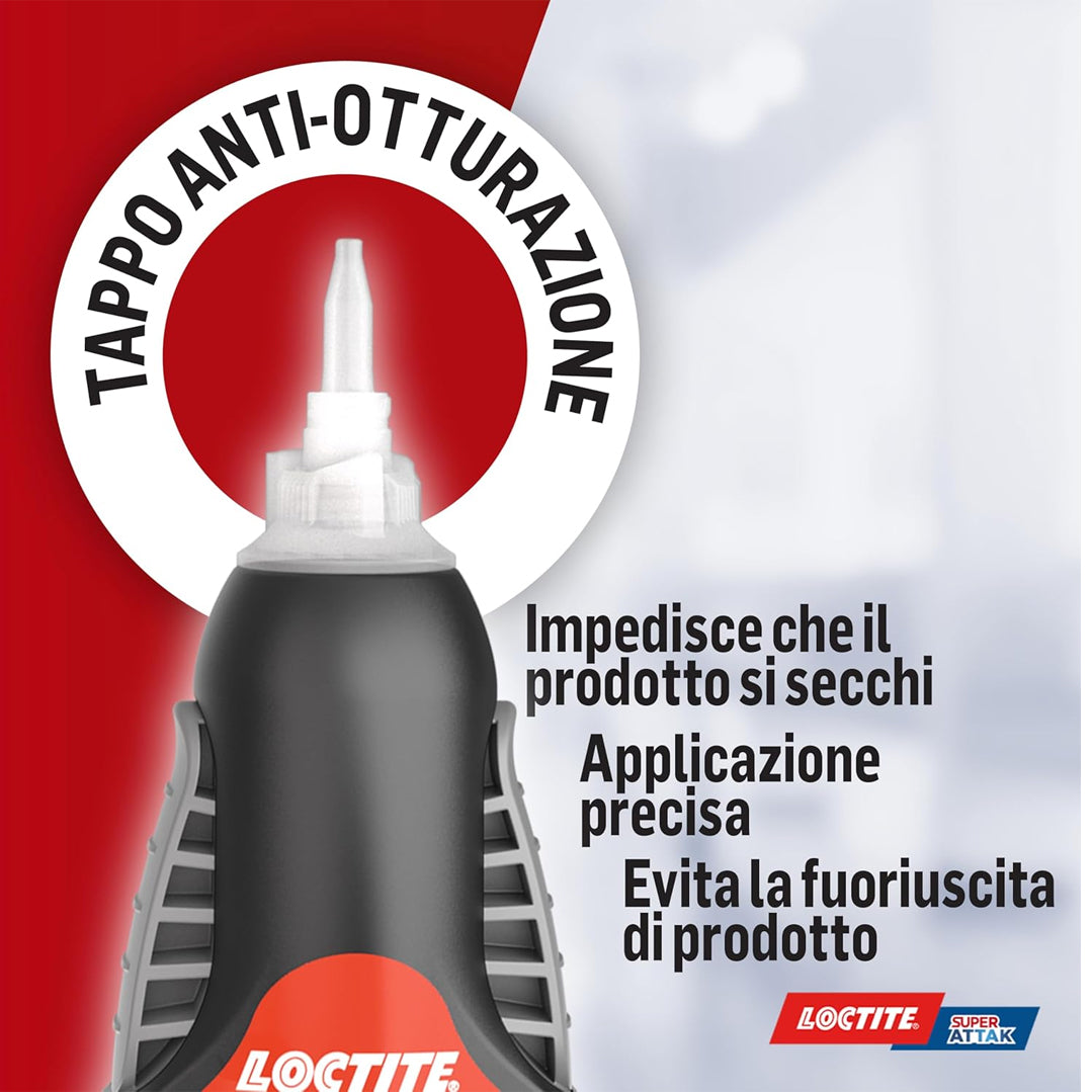 Super Attak Power Gel Loctite GR.3 per riparazioni su legno, plastica e metallo con resistenza agli urti