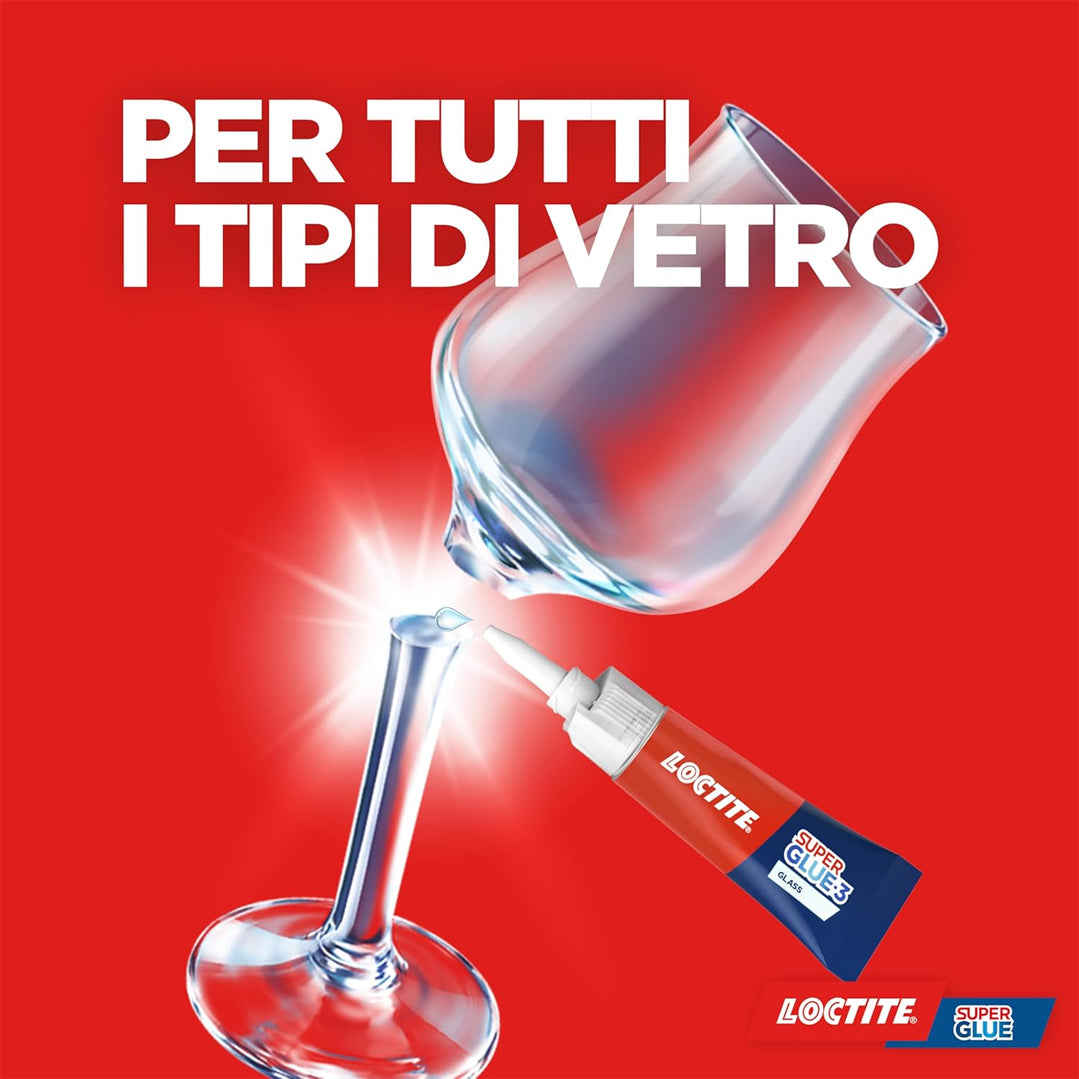 Super Attak Vetro Loctite GR.3 per incollare vetrate, vetro colorato e superfici in vetro resistente alla lavastoviglie