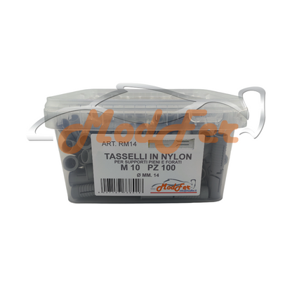 tasselli in nylon per supporti pieni e forati m10 mm 14