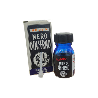 Tintura blu scuro per scarpe in pelle Nero D'Inferno 25ml, colorante professionale per pellami naturali lisci