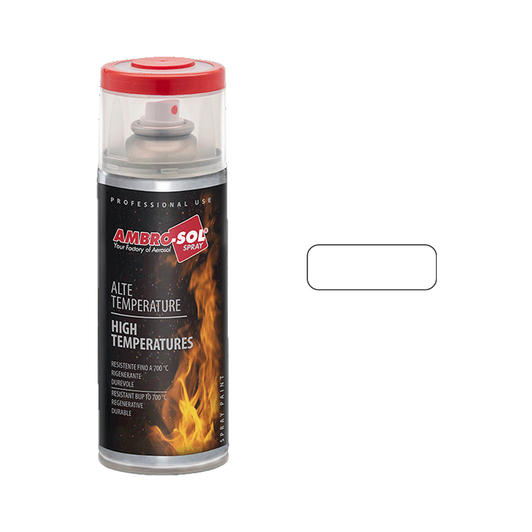Bomboletta spray vernice alte temperature 400ml colore bianco resistente fino a 300°C – Ambro-Sol V400TEMP.4