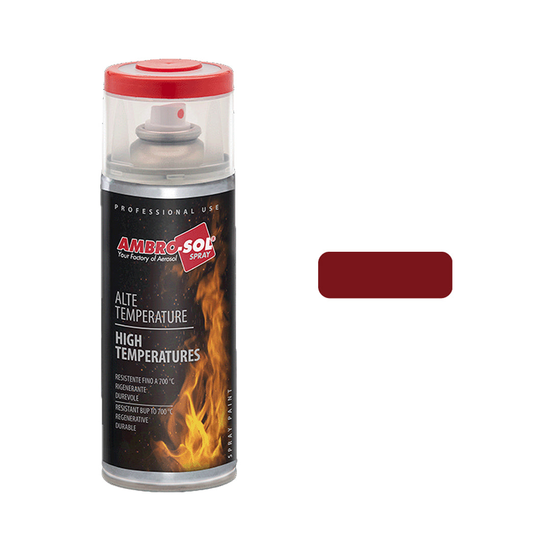Bomboletta spray vernice alte temperature 400ml colore rosso resistente fino a 350°C – Ambro-Sol V400TEMP.3