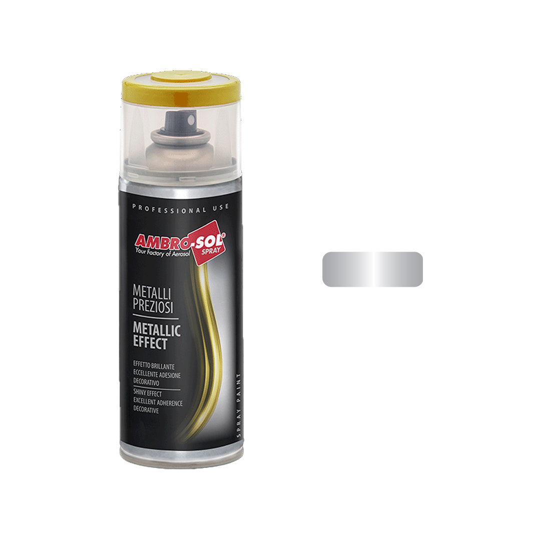 Bomboletta spray vernice effetto argento metallizzato 400ml – Ambro-Sol V400MET.4