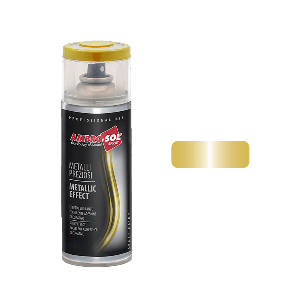 Bomboletta spray vernice effetto specchiante oro 400ml – Ambro-Sol V400MET.5