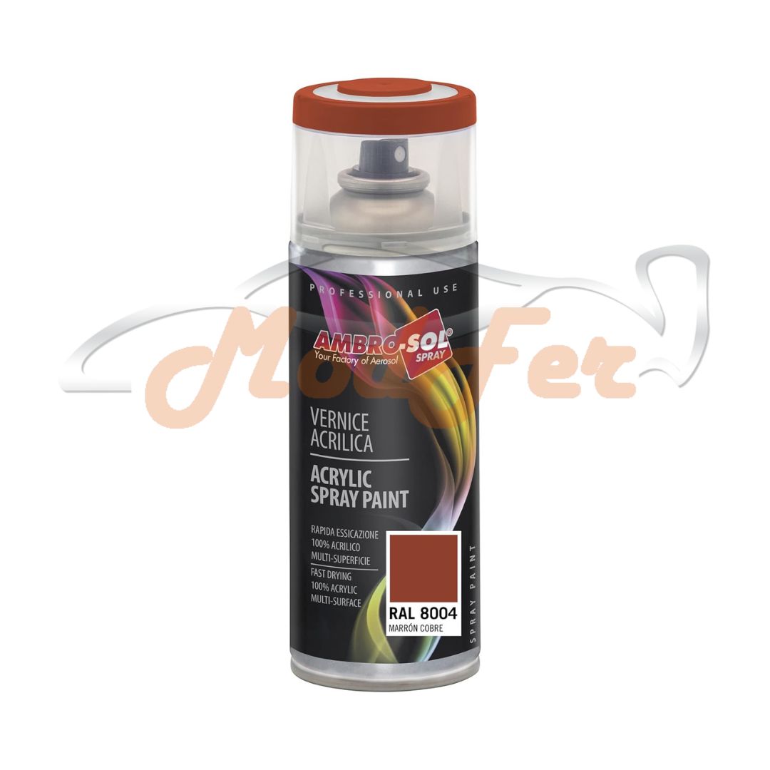 foto vernice acrilica spray marrone chiaro ral 8004