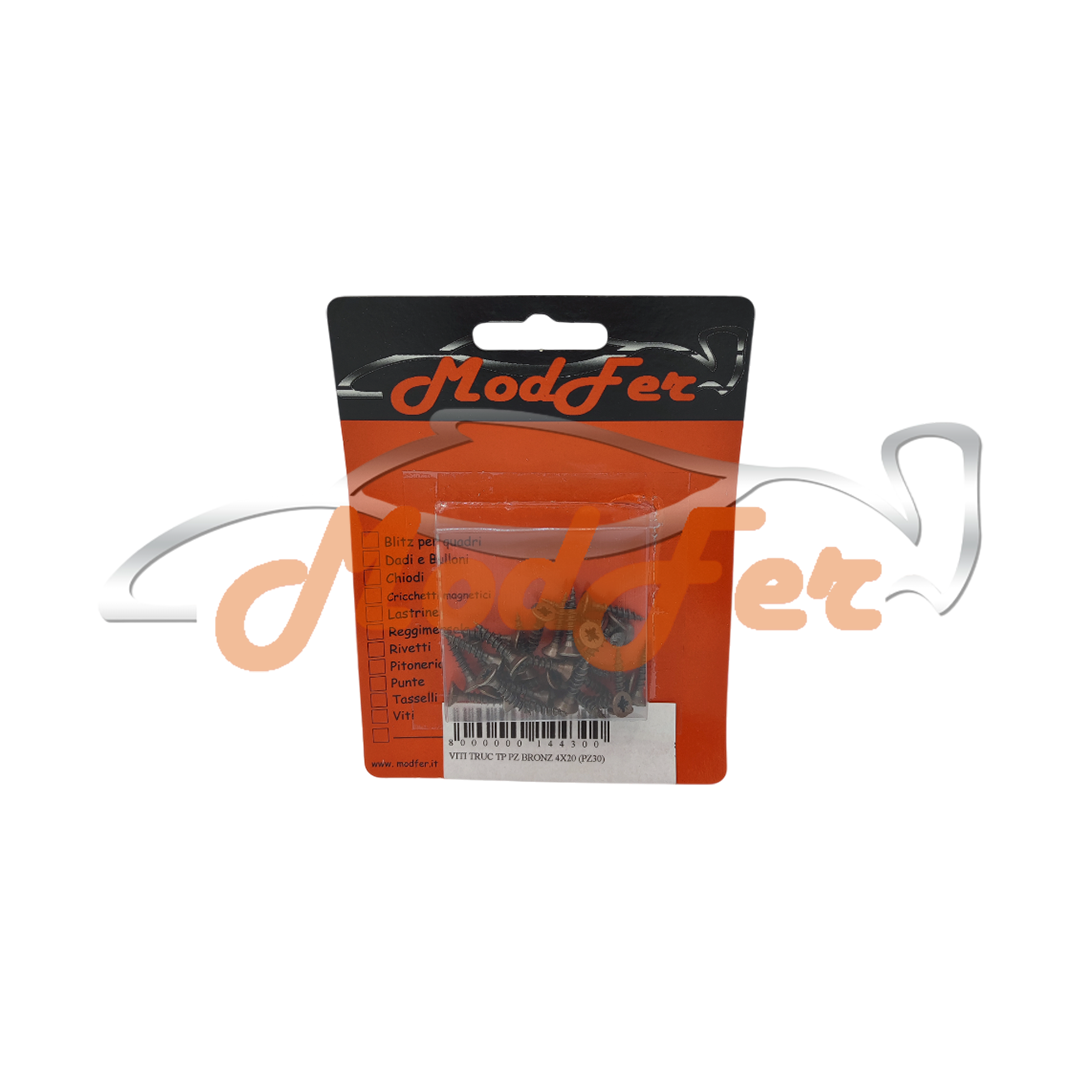 viti truciolari testa piana bronzata 4x20