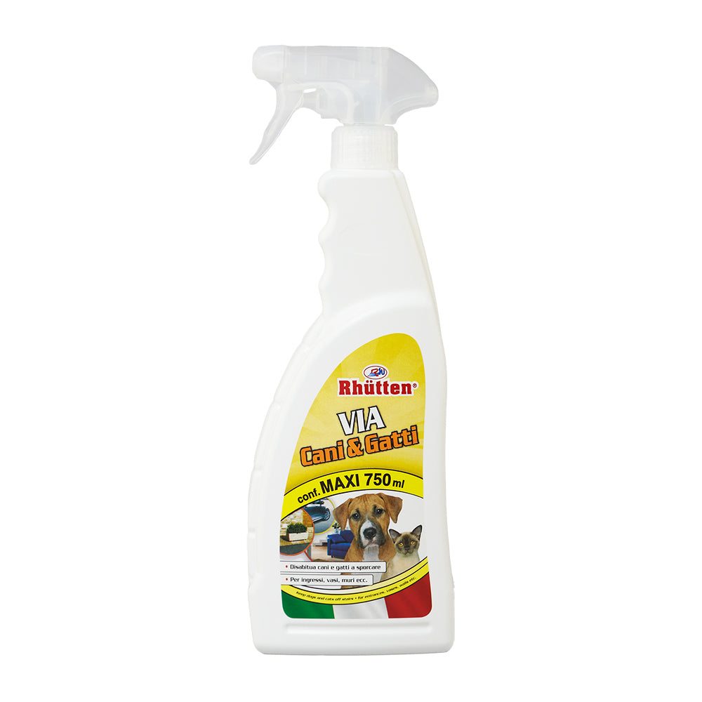 Disabituante spray Rhutten 750ml per cani e gatti, repellente naturale non tossico per proteggere casa e giardino