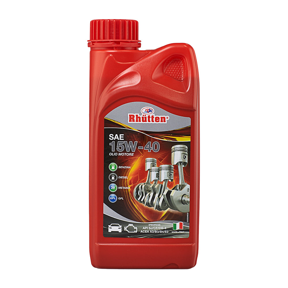 olio motore 15w-40 per auto a benzina  diesel  gpl e metano rhutten litri 1
